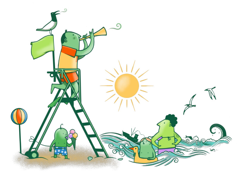 Illustratie van Strandredder