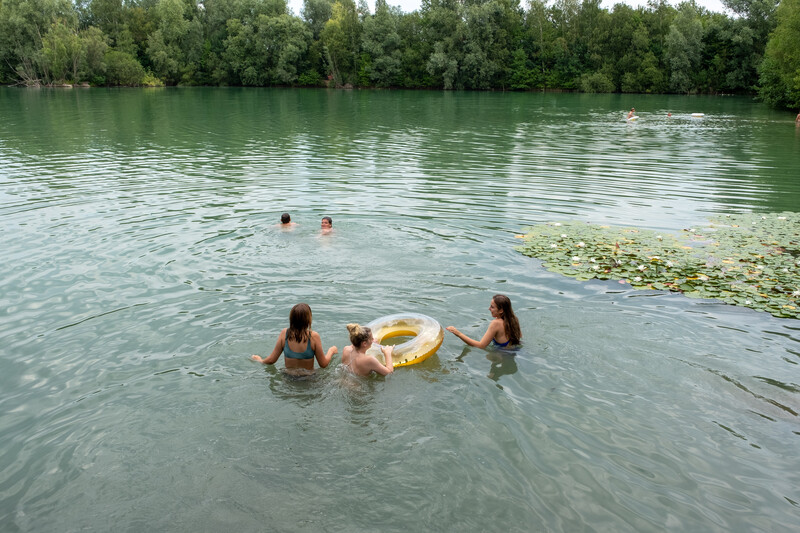 zwemmers in open water
