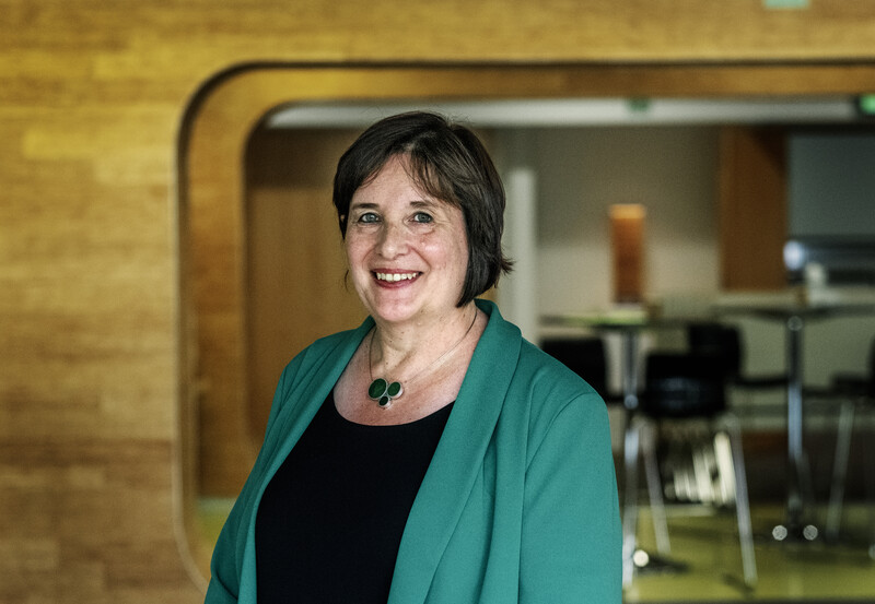 Ann Vermorgen, de pas verkozen nieuwe voorzitter van het ACV, volgt Marc Leemans op 