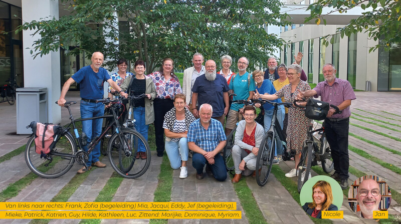 Deelnemers aan de Banglabike (van links naar rechts): Frank, Zofia (begeleiding), Mia, Jacqui, Jef (begeleiding), Mieke, Patrick, Katrien, Guy, Hilde, Kathleen, Luc. Zittend: Marijke, Dominique, Myriam