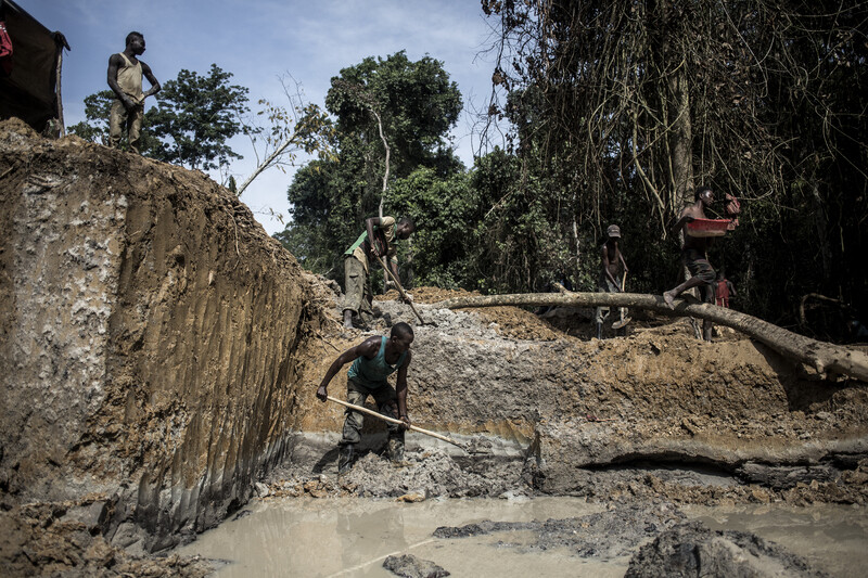 Artisanale mijnwerkers in DR Congo