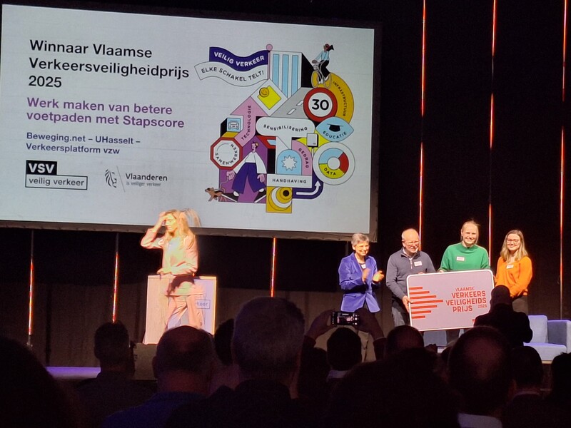 prijsuitreiking stapscore Vlaamse Verkeersveiligheidsprijs
