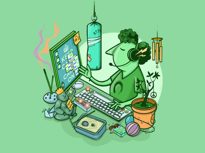 Illustratie van de klantenservicemedewerker