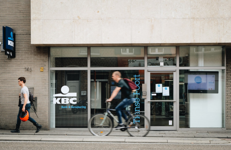 KBC-kantoor in de Tiensestraat in Leuven