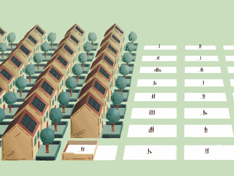 De bouw van sociale woningen laat op zich wachten.