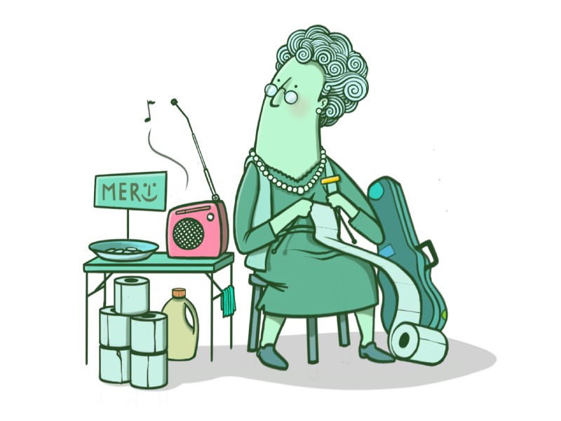 Illustratie WC-madam