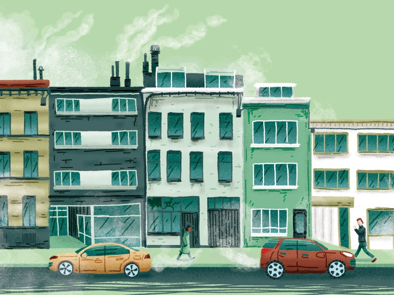 Illustratie van arme en rijke wijk