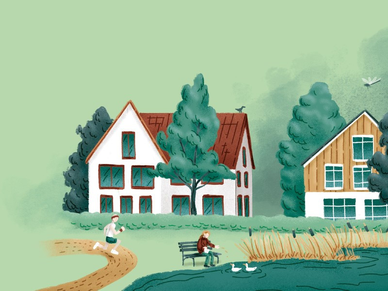 Illustratie van rijke buurt