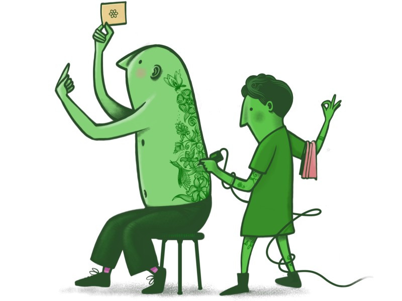 Illustratie van tattooartieste