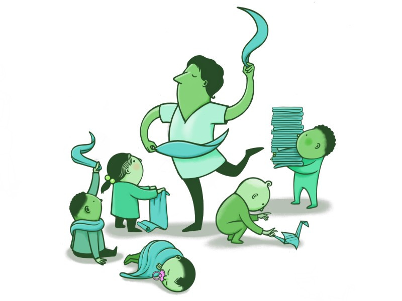 Illustratie kinderbegeleidster