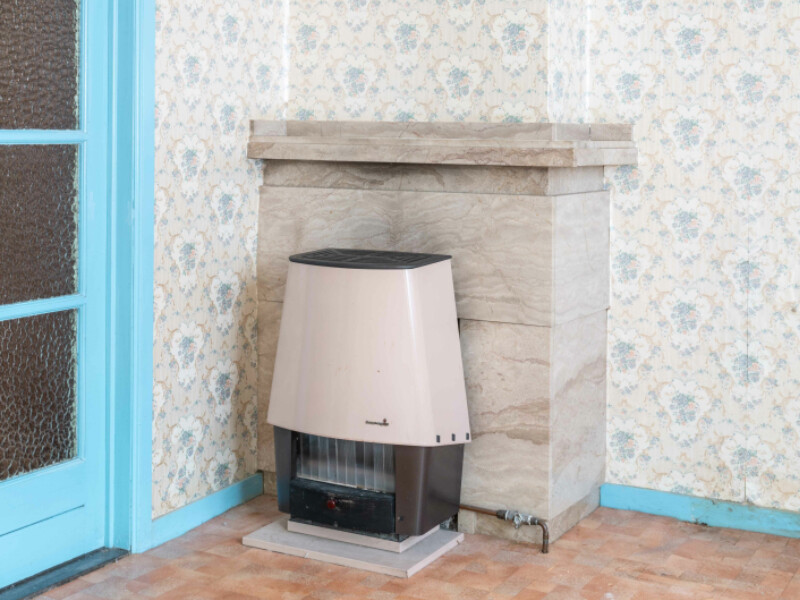 Verouderde gaskachel