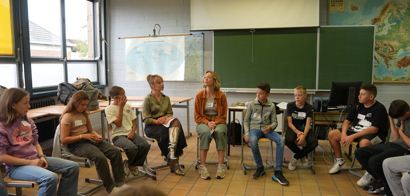 Een sessie therapie gaat door in een eerste middelbaar