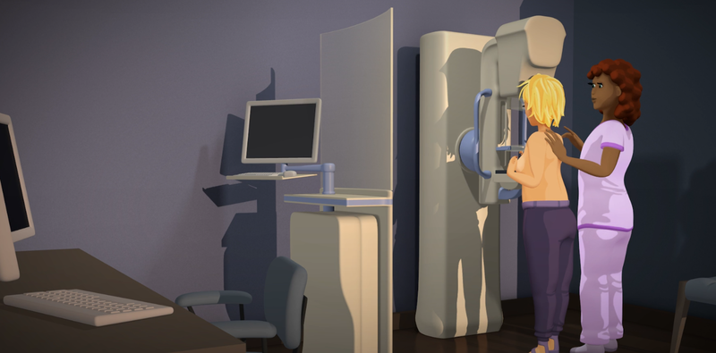 Still uit animatiefilm Bevolkingsonderzoek Borstkanker (CvKO)