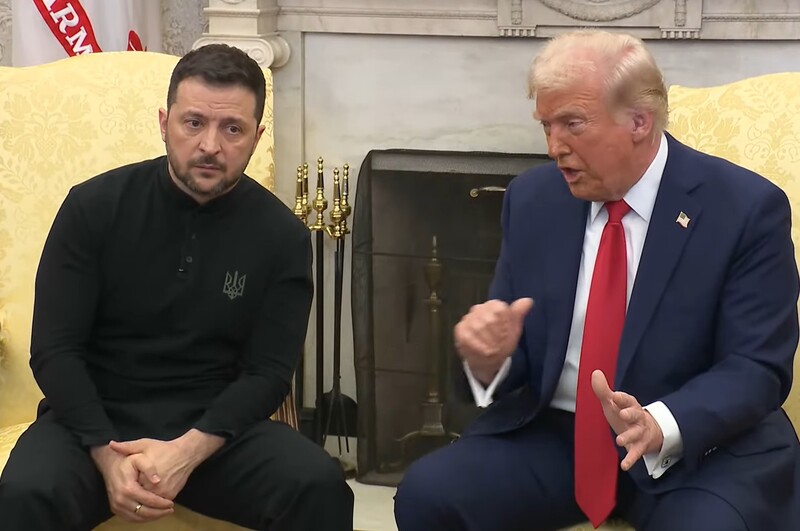 Op bezoek in het Witte Huis kreeg Oekraïens president Zelensky een bolwassing van Trump