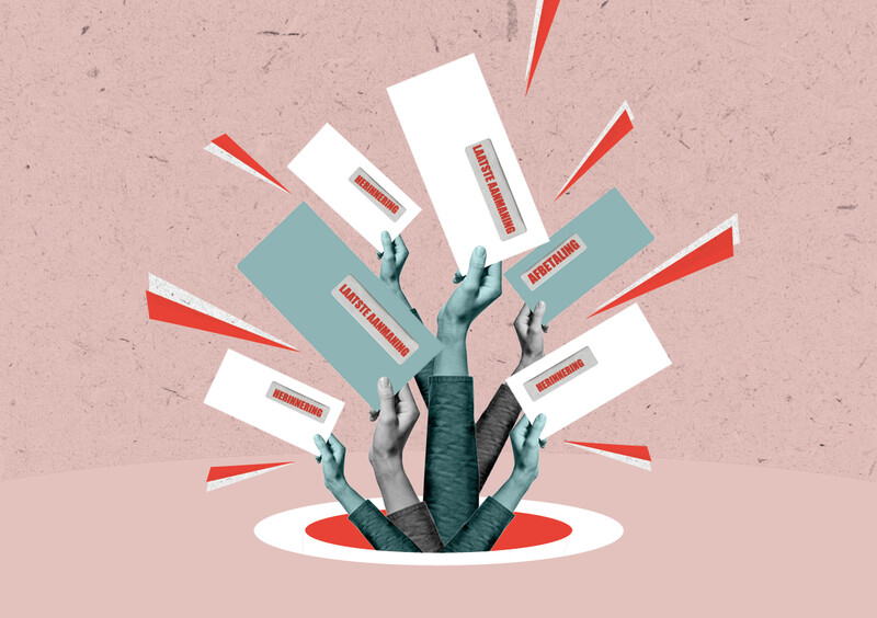 Collage van aanmaningen