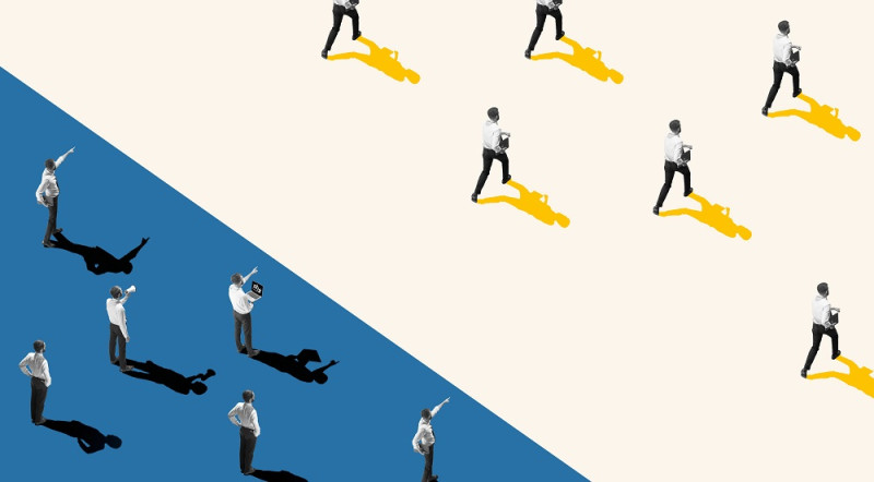 Abstracte illustratie van werknemers