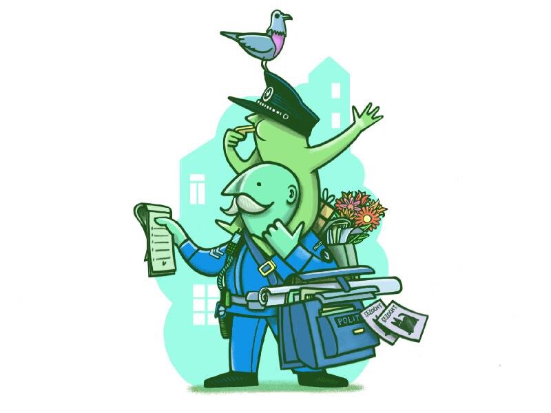 Illustratie van een wijkagent